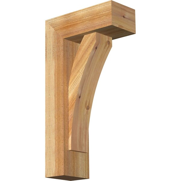Ekena Millwork Thorton Block Rough Sawn Bracket w/ Offset Brace, Western Red Cedar, 6"W x 14"D x 26"H BKT0604X14X26THR05RWR - main